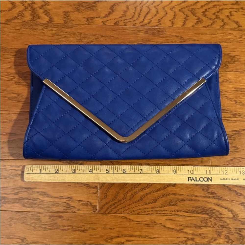 Urban Expressions | Blue Quilted Clutch Bag - Picture 6 of 8